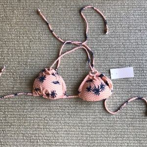 Eberjey palm print bikini top sz M